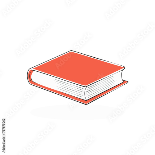 Simple illustration of a closed red hardcover book