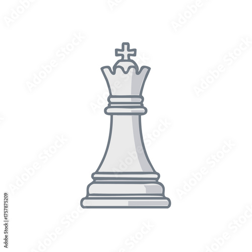 Stylized White Chess King: Strategic Gameplay Piece Depicted with Crown and Cross Symbol