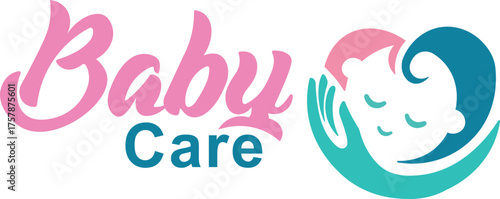 baby care logo design. and love baby and children vector logo. baby care logo design vector
