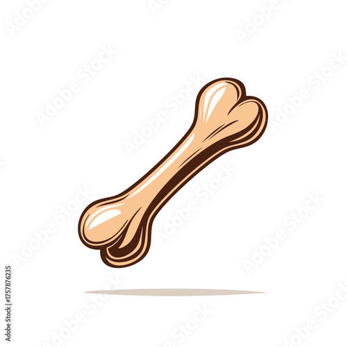 Stylized cartoon vector illustration of a classic animal bone or dog chew toy