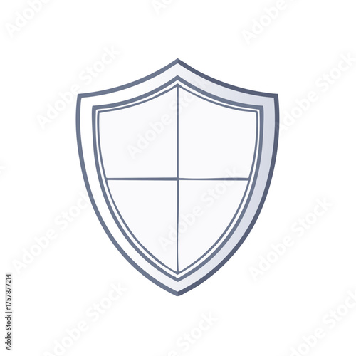 Simple grey outline drawing of a heraldic shield with quartered blank space