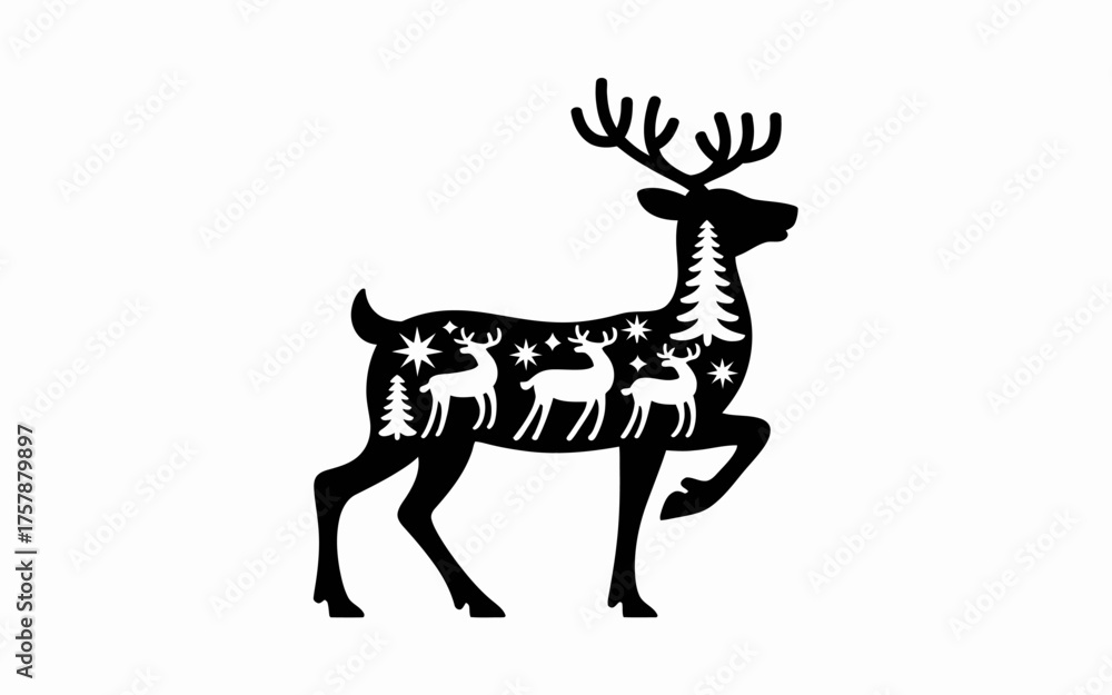 Obraz premium christmas deer vector illustration