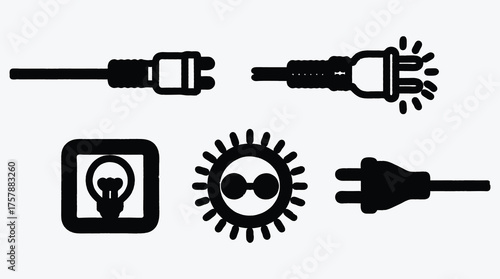 Conceptual illustration of power and energy resources with light bulb