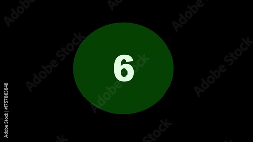 Dark Background With Green Circle And White Number Nine For Countdown Or