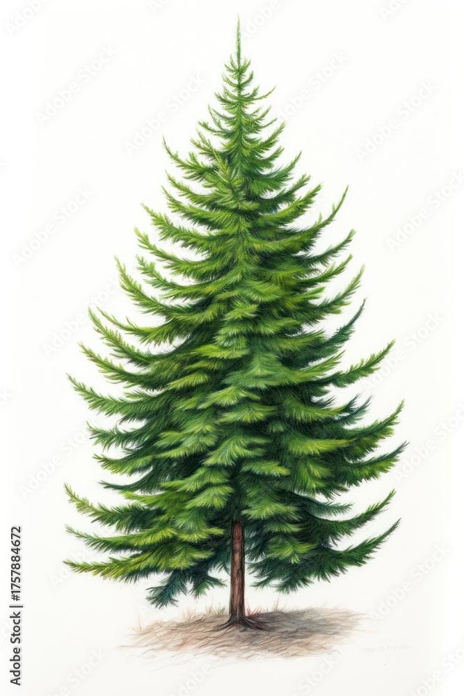 Obraz premium Christmas tree drawing plant pine.