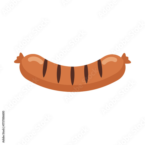 Grilled sausage isolated on white background culinary photography