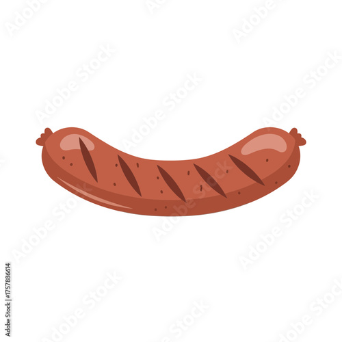 Grilled sausage isolated on white background culinary delights concept