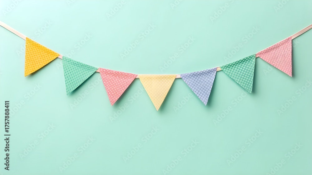 Fototapeta premium Minimalist Sticky Flags on Soft Mint Background – Playful Clean Stationery Mockup for Office Supplies, Creative Branding, Organization Tools, Modern Workspace, and Product Presentation