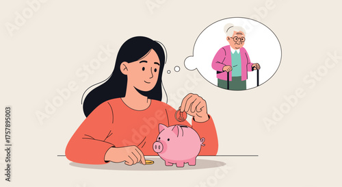 Planning for a secure financial future by saving money for old age.