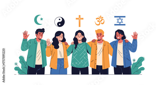 Diverse group of people from different cultures and backgrounds celebrating unity and understanding.