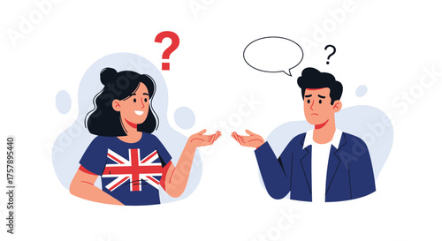 People questioning the english language and communication barriers between them.