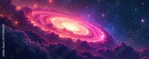Vibrant Swirling Nebula High-Resolution Space Background for Sci-Fi, Fantasy, and Game Design Projects