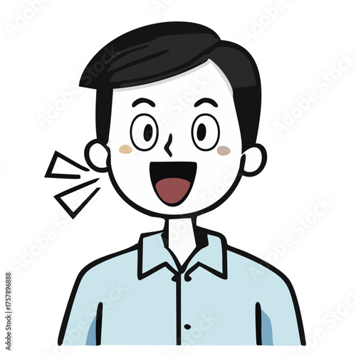 An illustration of a man expressing himself through speech