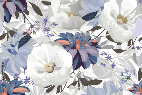 Vector floral seamless pattern.