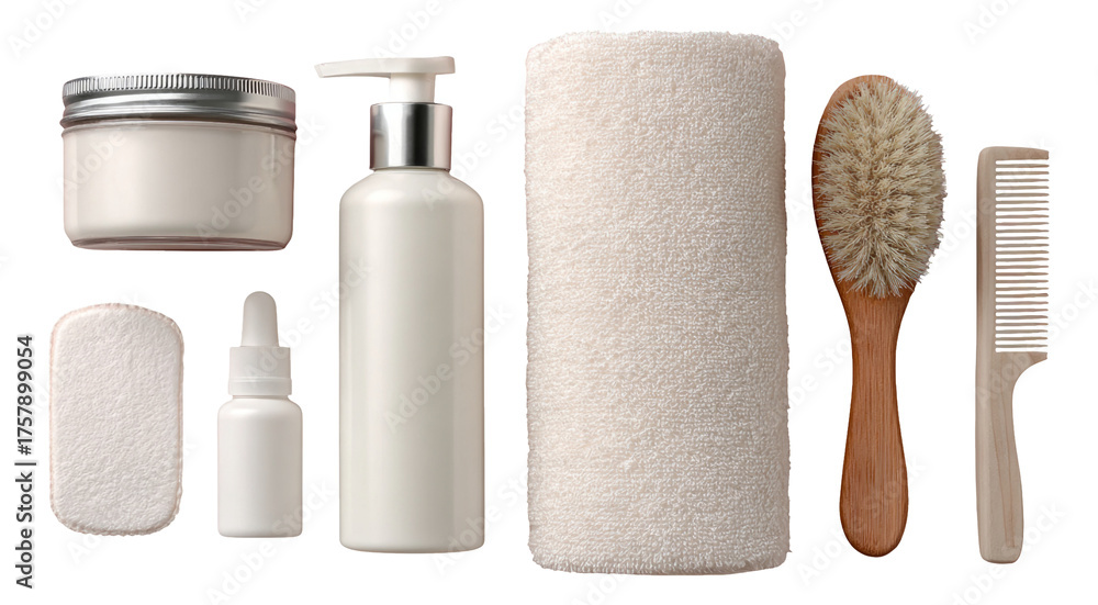 Naklejka premium Collection of Isolated White Bathroom Accessories on Transparent Background