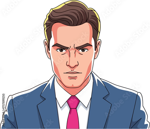 stern professional demands attention, tackling corporate challenges with fierce determination