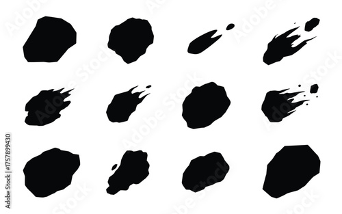 Vector art of collection of asteroid vector icons