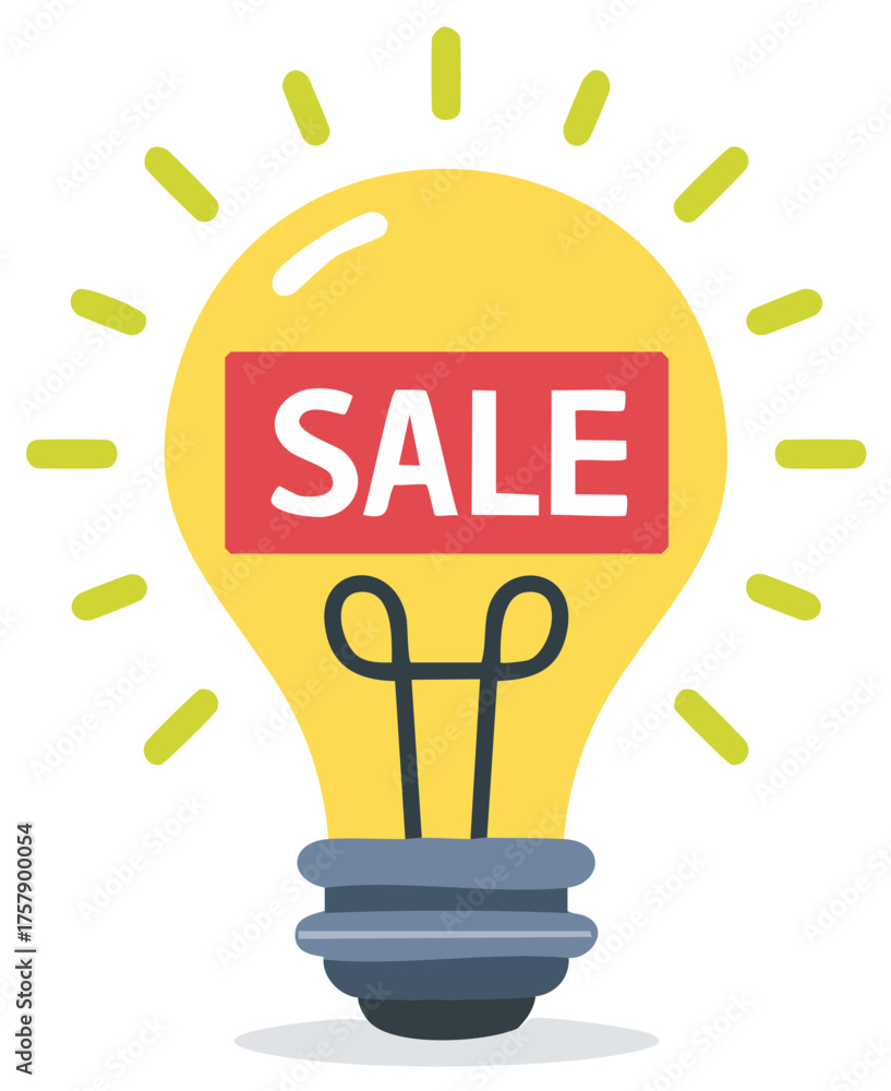 Fototapeta premium Bright Sale Idea Lightbulb Illustration for Promotion and Marketing