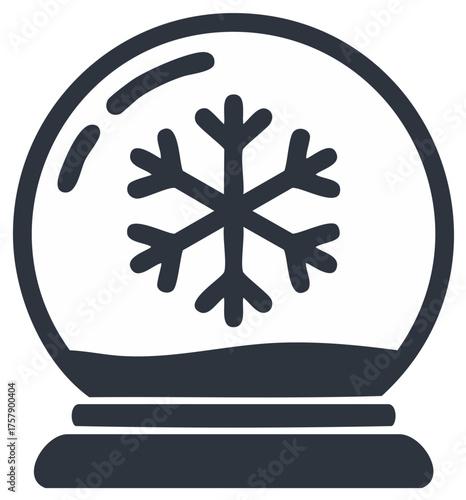 Snowflake in snow globe icon vector illustration, winter holiday souvenir, christmas decor, symbol