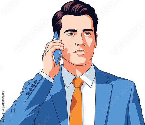 decisive man commands attention, driving progress through impactful phone dialogue