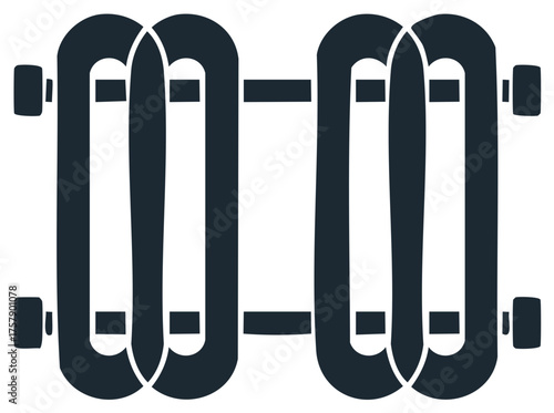 Modern minimalist heating radiator icon with elegant dark design for home temperature control system