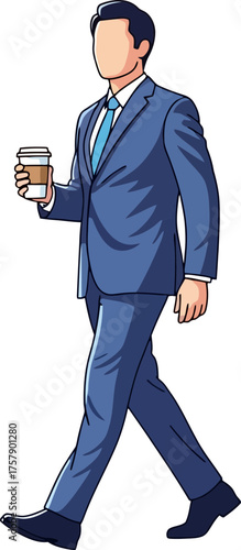 corporate journey begins, energized steps with essential coffee companion