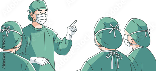 skilled physician directs medical professionals, charting course for successful patient outcomes