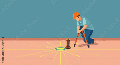 a worker in construction vector