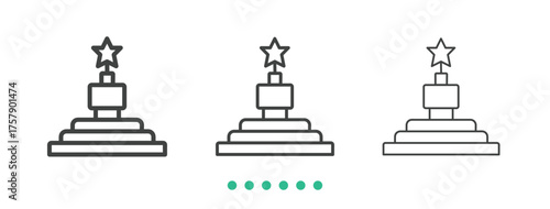Trophy icon. Thin line icon vector