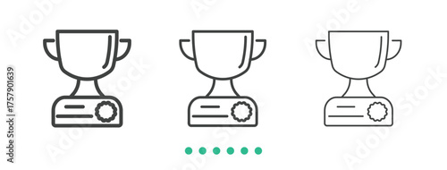 Trophy icon. Thin line icon vector