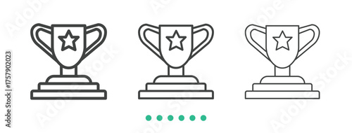 Trophy icon. Thin line icon vector