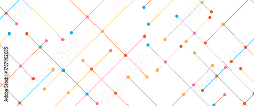 Vector digital minimal futuristic tech lines dot for background