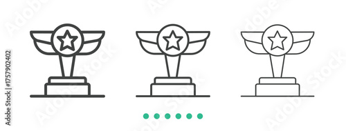 Trophy icon. Thin line icon vector