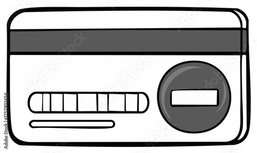 Stylized depiction of an electronic bank card, suitable for payment transactions, financial illustration or as a digital wallet asset