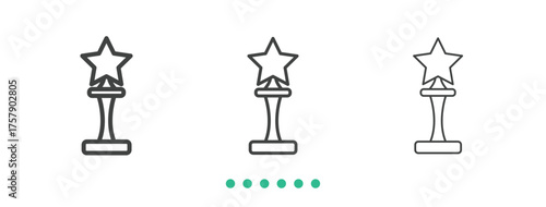 Trophy icon. Thin line icon vector