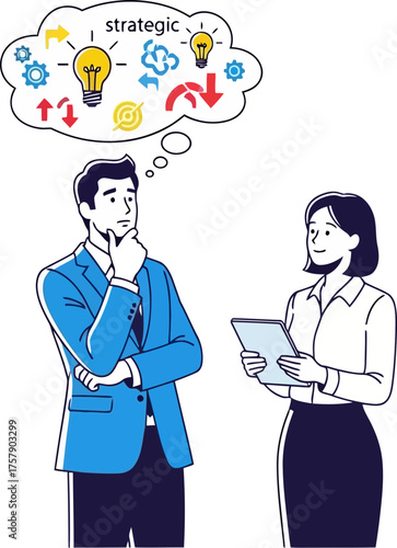 focused minds envision strategic pathways, propelling innovative solutions for organizational triumph
