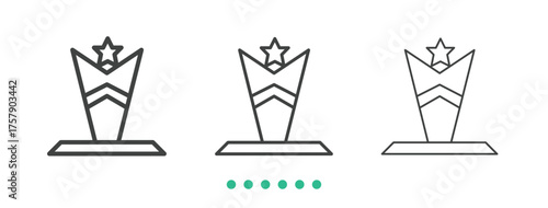Trophy icon. Thin line icon vector