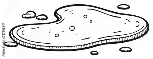 Hand drawn water puddle illustration