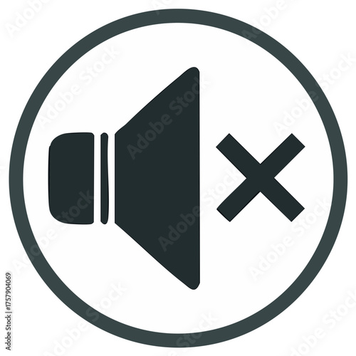Sound Off Icon. Volume Mute Illustration. Audio Silence Symbol Graphic. No Sound Concept Isolated.