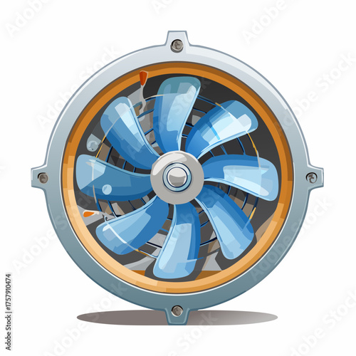 Jet Engine Style Exhaust Fan Vector Illustration