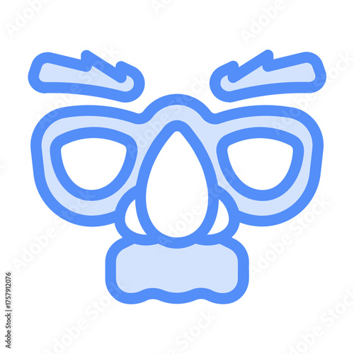 old man mask icon with lineal color style