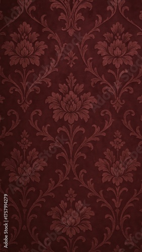 Wallpaper Mural Elegant floral maroon design mobile wallpaper Torontodigital.ca
