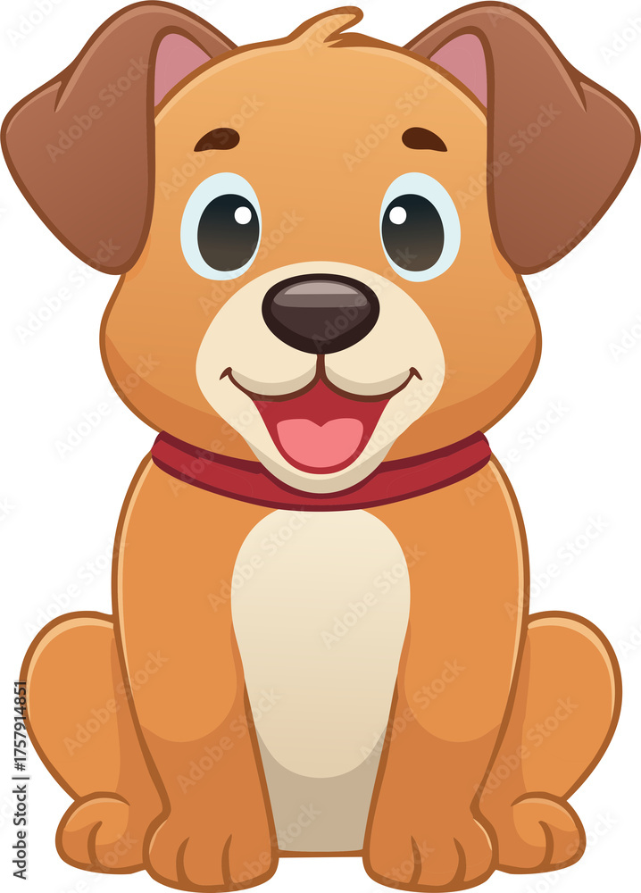 Fototapeta premium Cartoon dog on white background