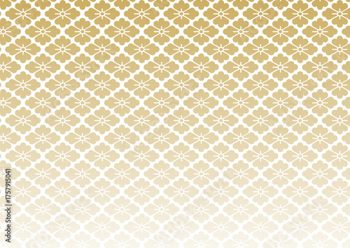 金色のグラデーション和柄背景（花菱）