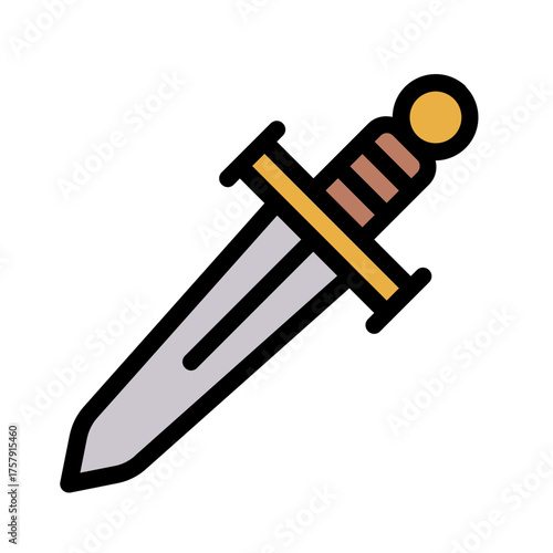 rapier icon with flat line style