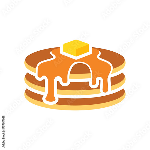 Delicious Stack of Pancakes Topped with Butter and Syrup, Perfect for Breakfast or Brunch