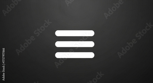 Menu icon isolated on, representing navigation, options, or settings in a digital interface, simple and minimalist design for web and app use