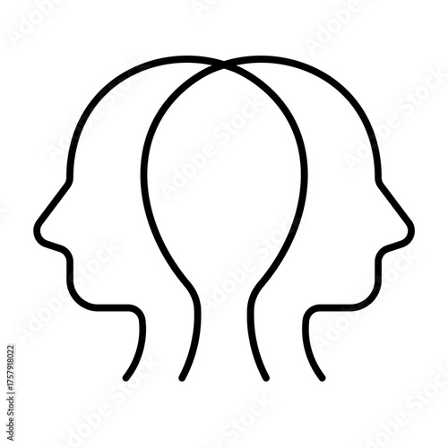 bipolar icon with thin style