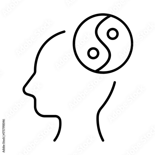 peace of mind icon with thin style