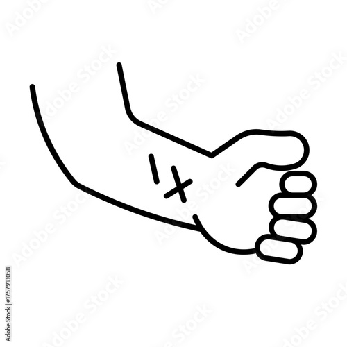 self harm icon with thin style